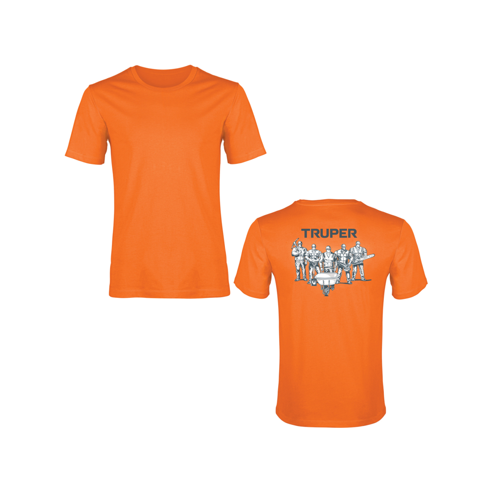 Playera cuello redondo para hombre, naranja, M, Truper CAM-NAR-38