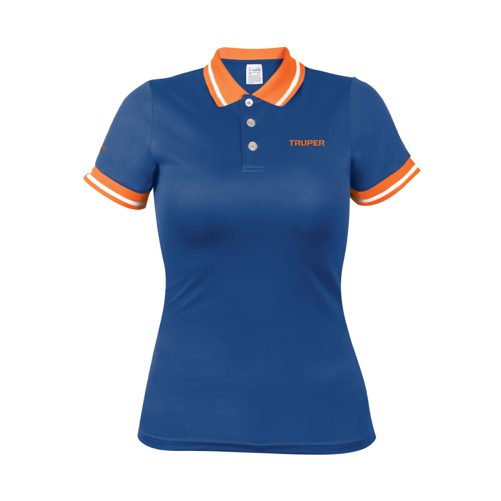 Playera polo performance para mujer, azul, CH, Truper DRY-AD-C