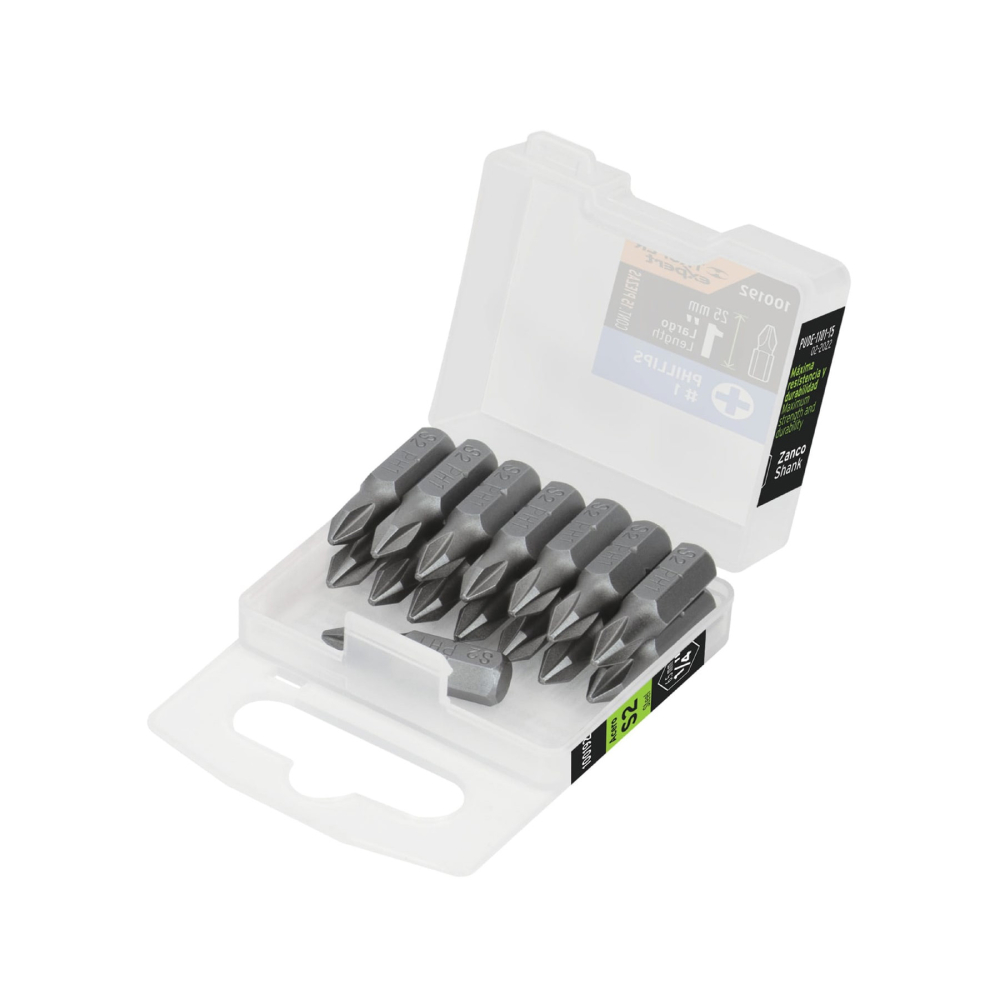 Estuche con 15 puntas de cruz PH1 largo 1', Truper Expert PUDE-1101-15