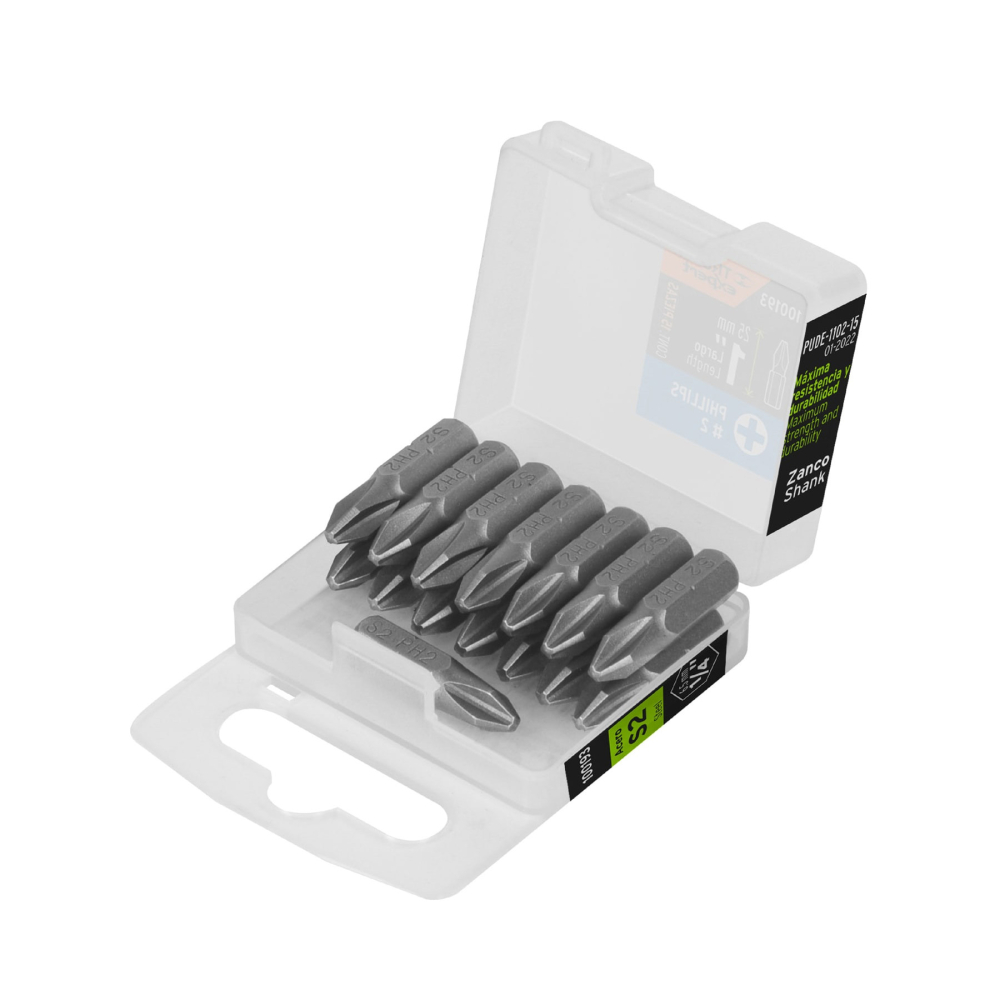 Estuche con 15 puntas de cruz PH2 largo 1', TRUPER EXPERT PUDE-1102-15