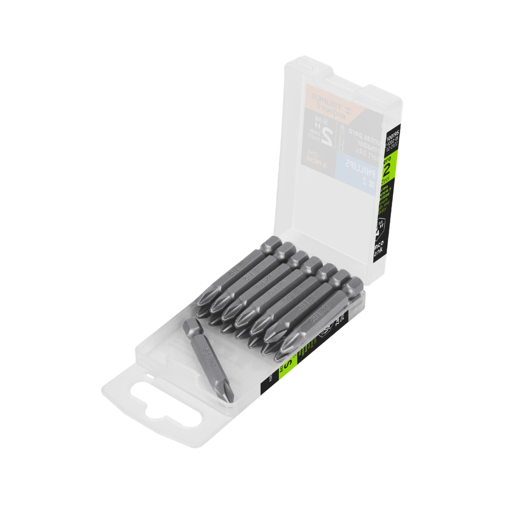 Estuche con 15 puntas de cruz PH2 largo 2', TRUPER EXPERT PUDE-1202-15