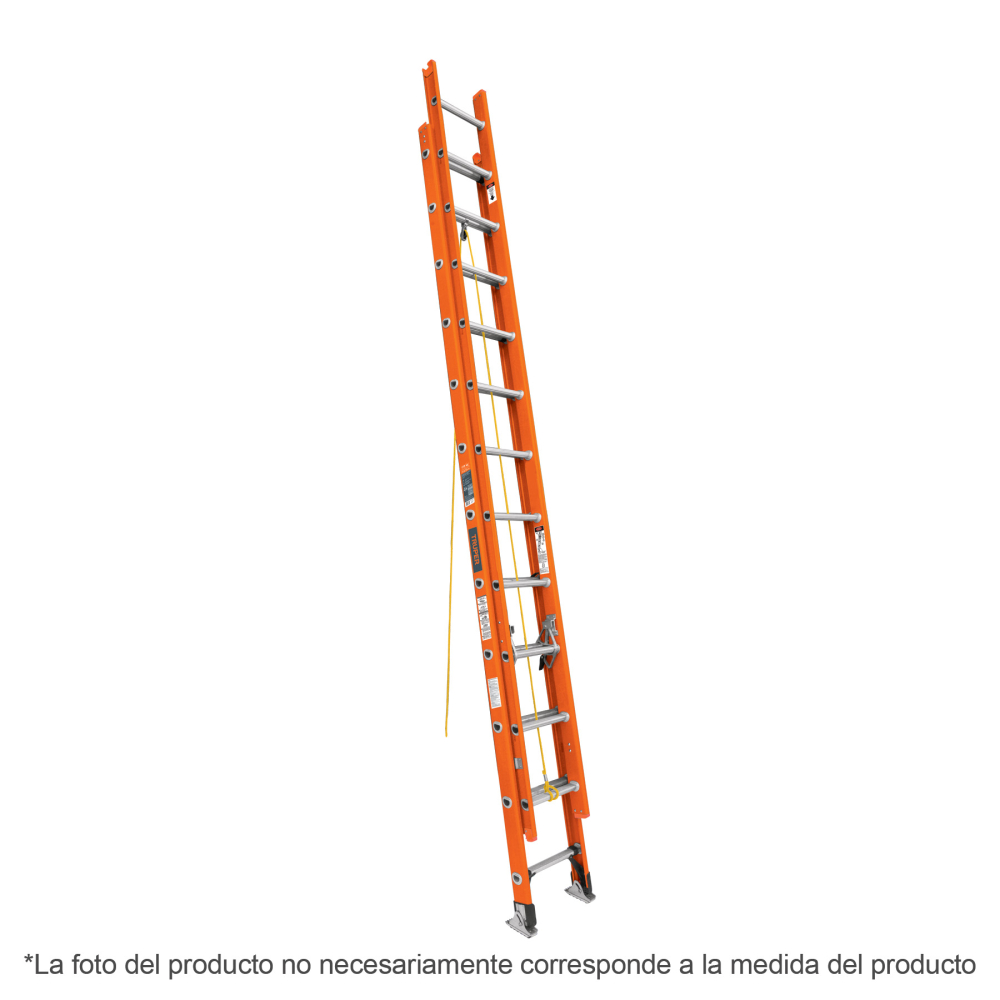 Escalera de extensión, tipo II, 28 peldaños, fibra de vidrio ESE-228FV
