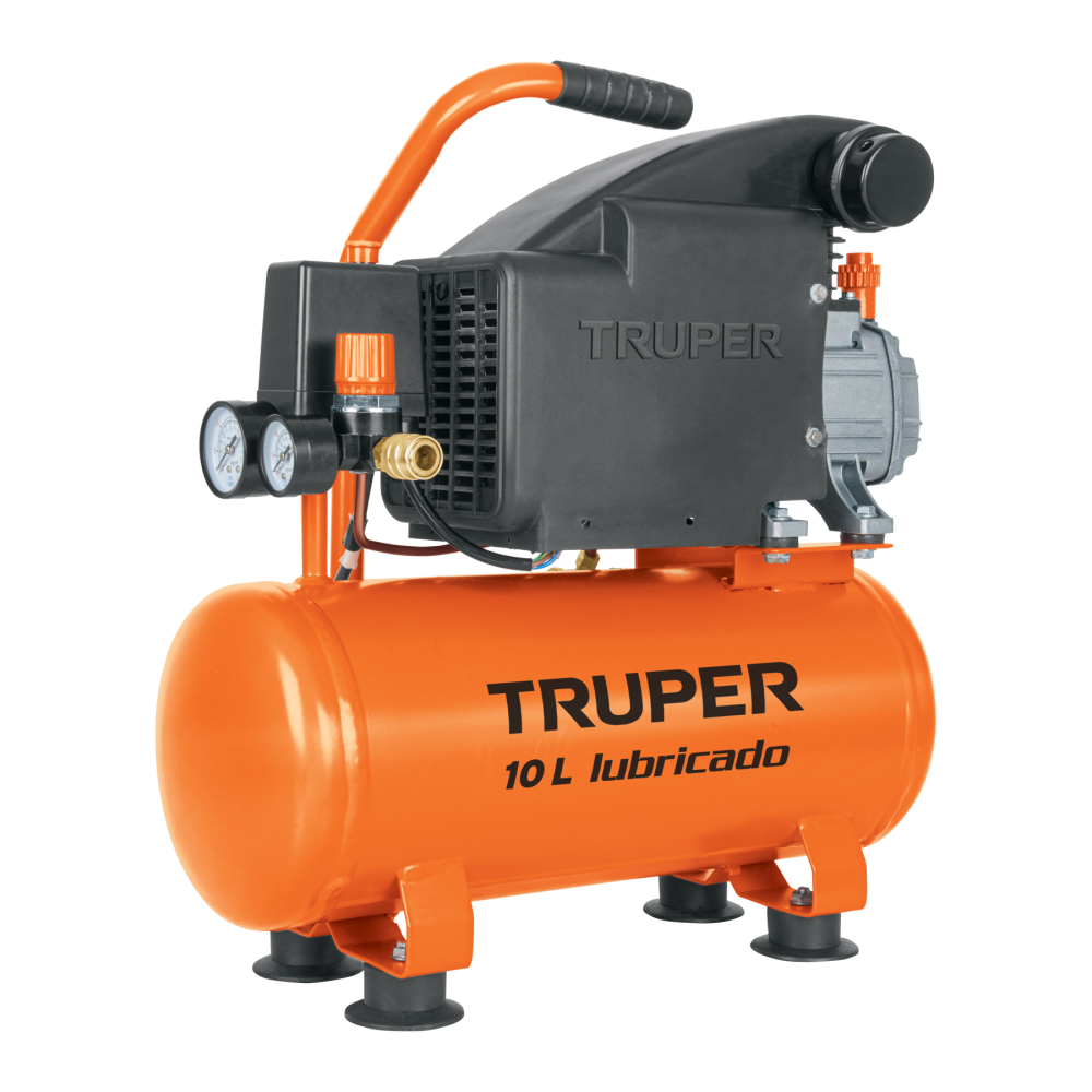 Compresor lubricado, 10L, 2 HP, horizontal, 127V, TRUPER COMP-10L2