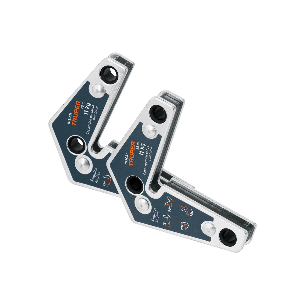2 Escuadras magnéticas esquineras 2-3/4' carga 11 kg, TRUPER ESM-32