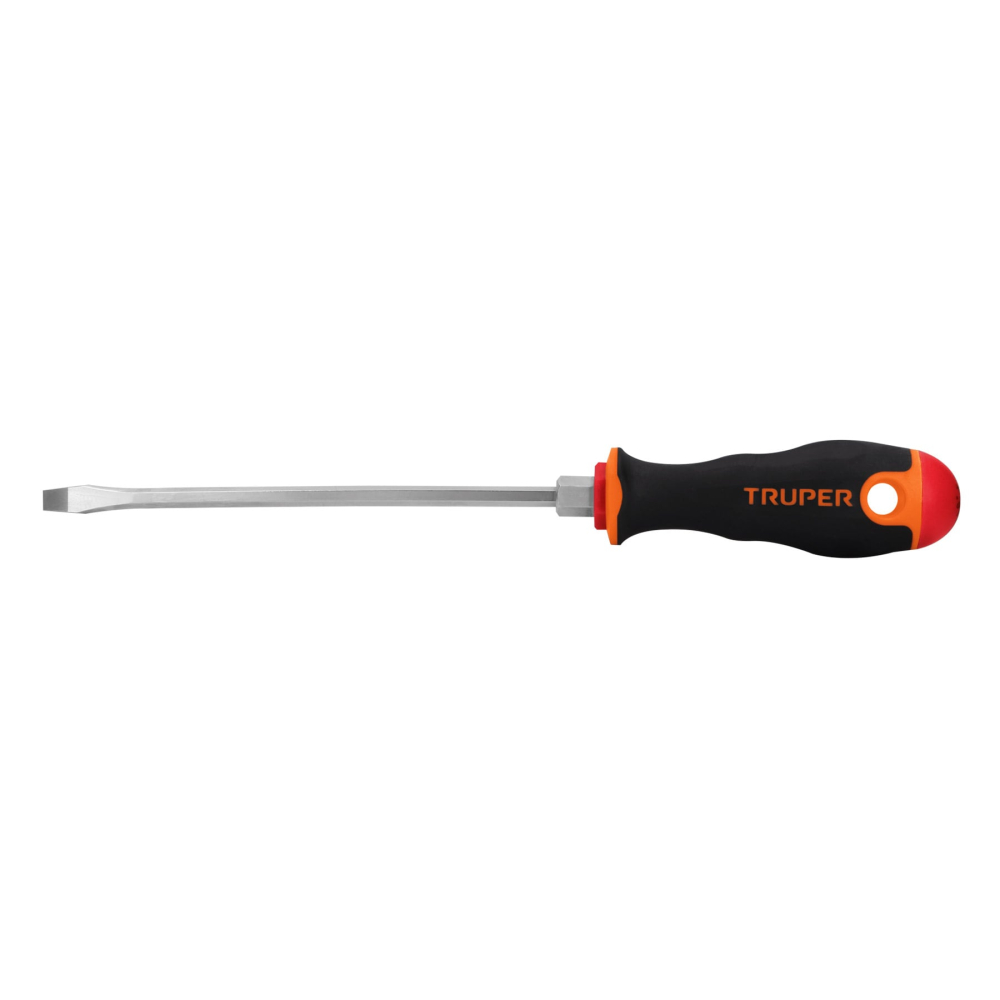 Desarmador plano 3/16' x 6' mango Comfort Grip, TRUPER DR-3/16X6B