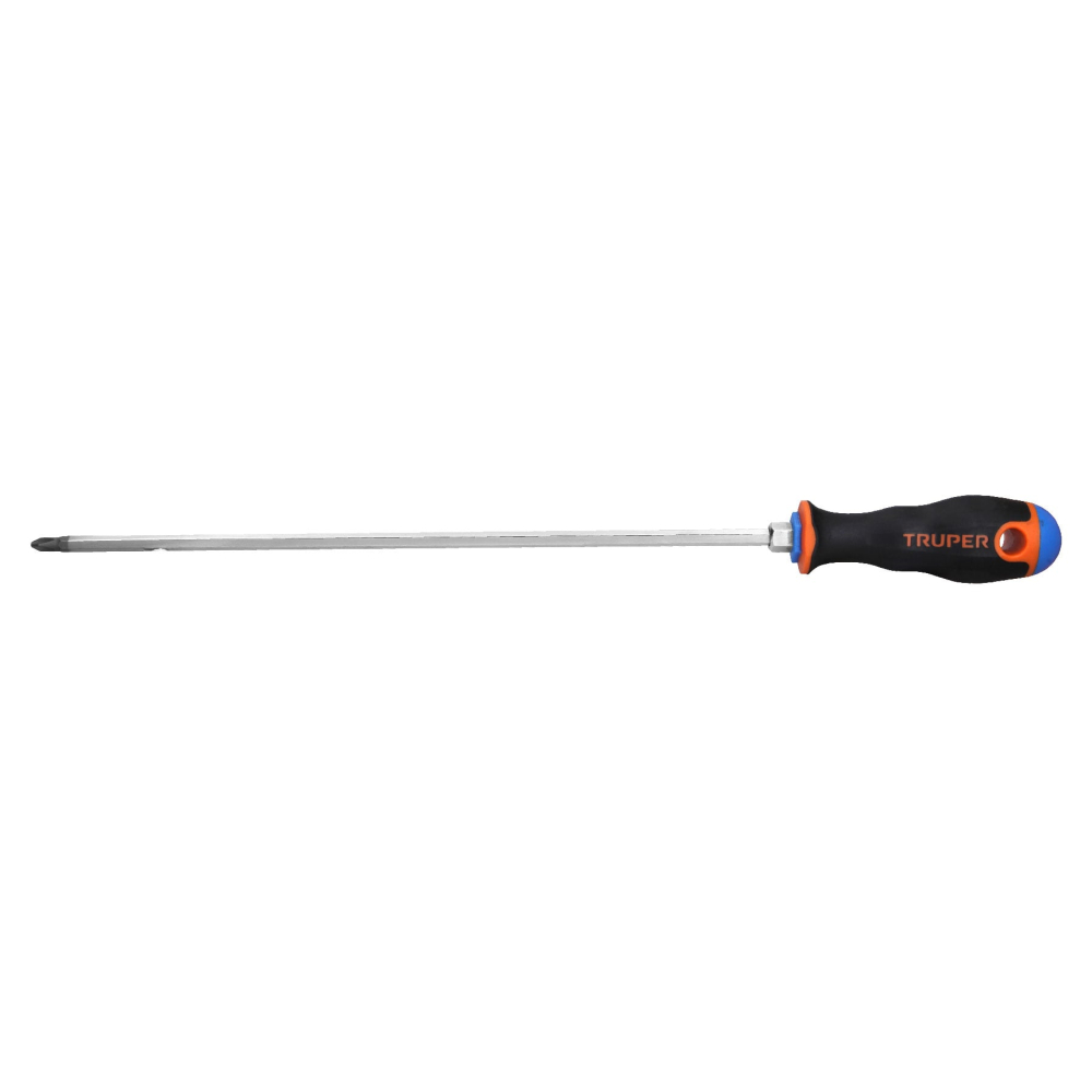 Desarmador de cruz 1/4' x 12' mango Comfort Grip, TRUPER DP-1/4X12B