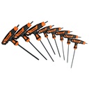 Juego de 8 llaves torx extralargas con mango T, TRUPER TORX-8TLX