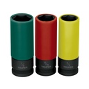 Juego 3 dados largos 1/2' impacto protección plástica 6p std JDI-1/2X3LP