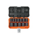 Juego de 12 dados cuadro 1/2' de impacto 6 puntas std JDI-1/2X12H