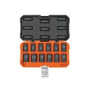 Juego de 12 dados de impacto cuadro 1/2', 6 puntas mm JDI-1/2X12M