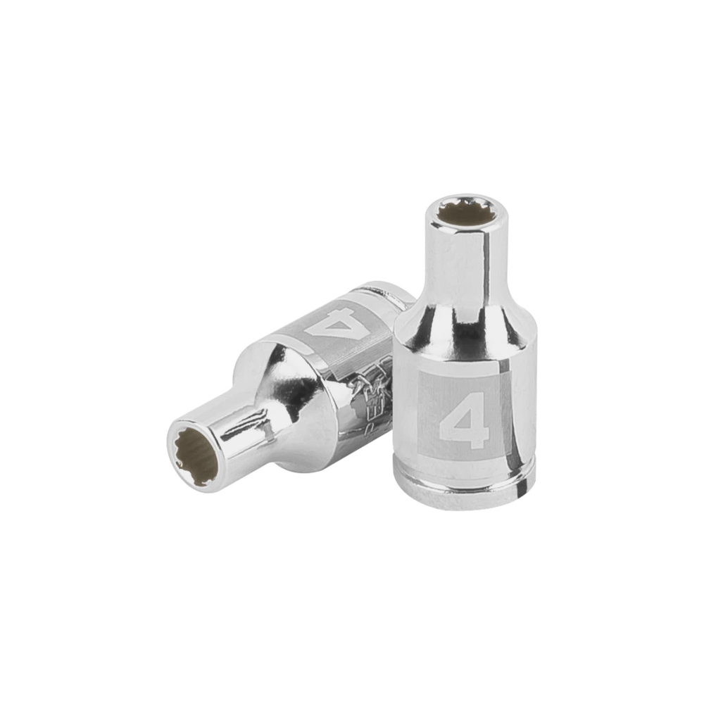 Dado de 4 mm, 12 puntas, cuadro 1/4', TRUPER D-1404-BM