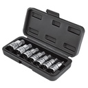 Juego de 7 dados cuadro 1/2' punta corta bristol, en estuche JD-1/2X7-BC