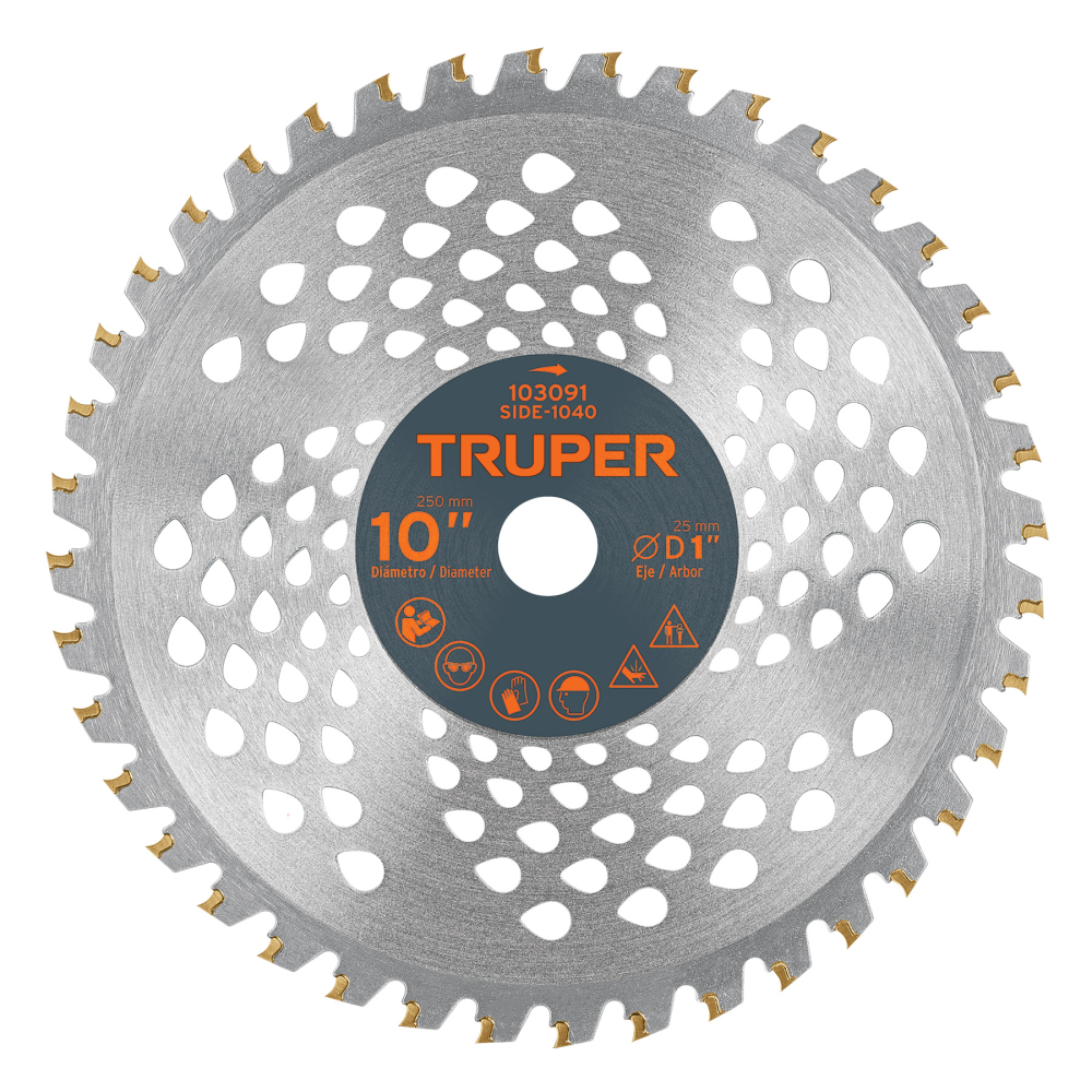 Disco sierra 10' para desbrozadoras, 40 dientes, TRUPER SIDE-1040