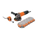 Combo esmeriladora 4-1/2', 700W, discos y flexómetro, PRO COMBOE-4-1/2A12