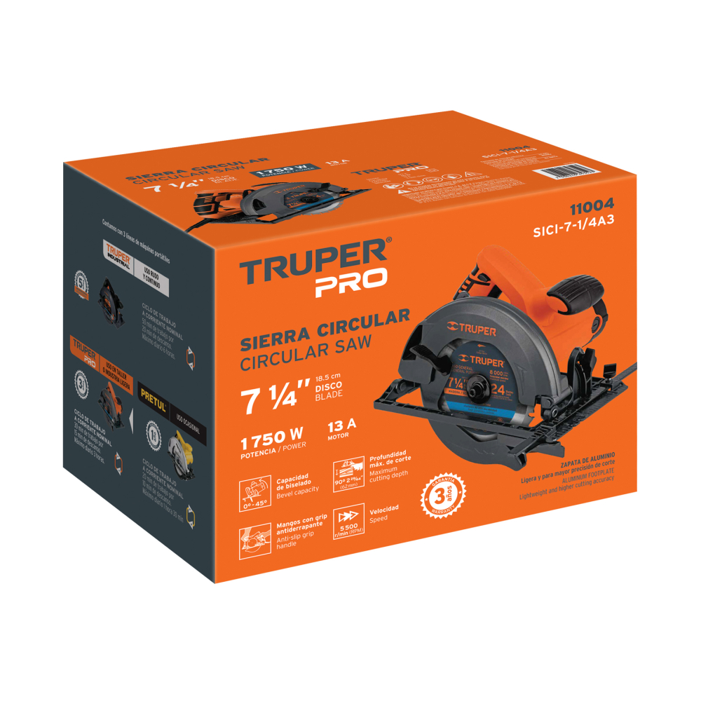 Caja de empaque de repuesto para SICI-7-1/4A3, TRUPER CJ-SICI-7-1/4A3