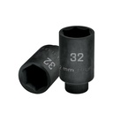 Dado largo impacto de 32 mm, 6 puntas, cuadro 1/2', TRUPER D-7332-ML