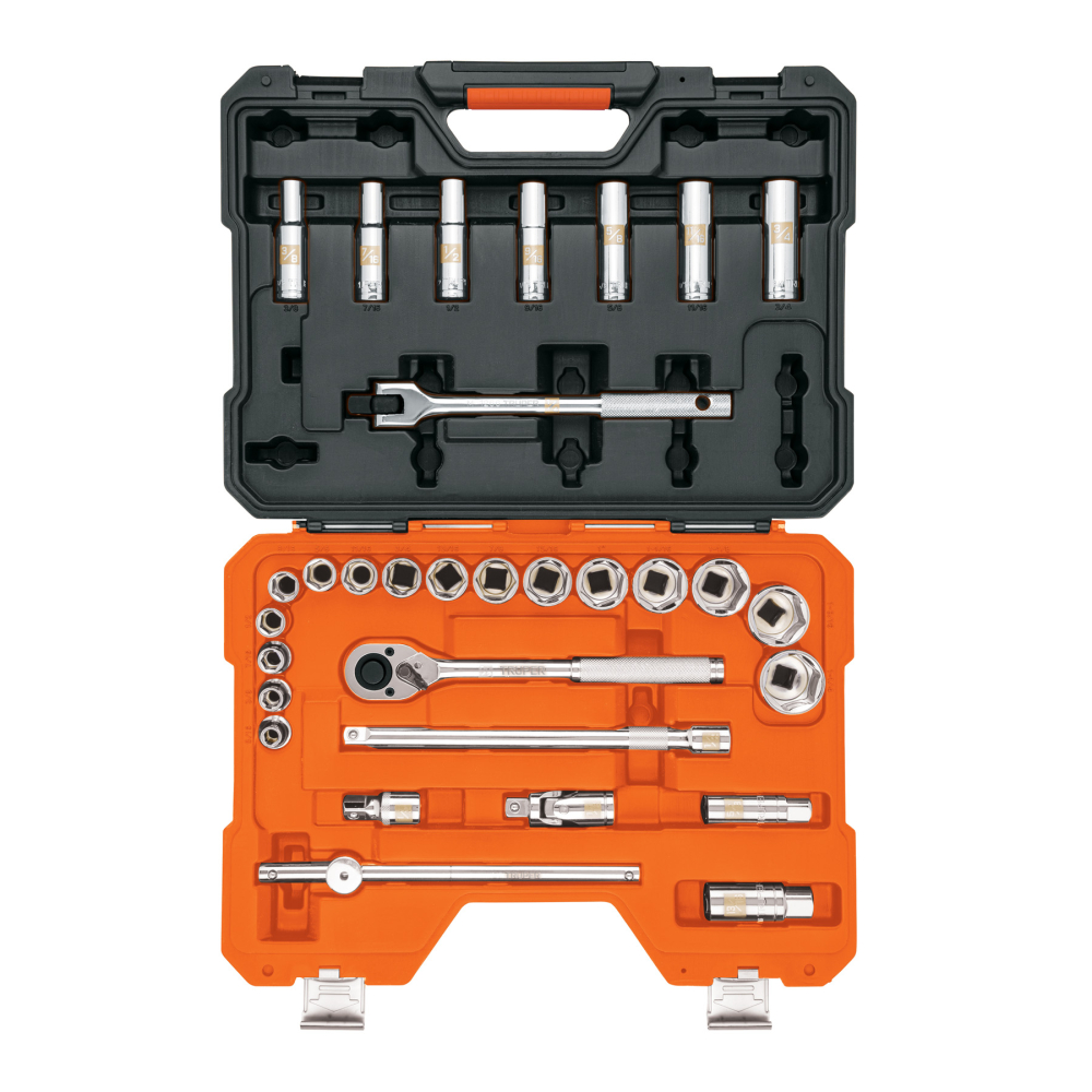 Juego de 31 herramientas cuadro 1/2' std para mecánico JD-1/2X31P