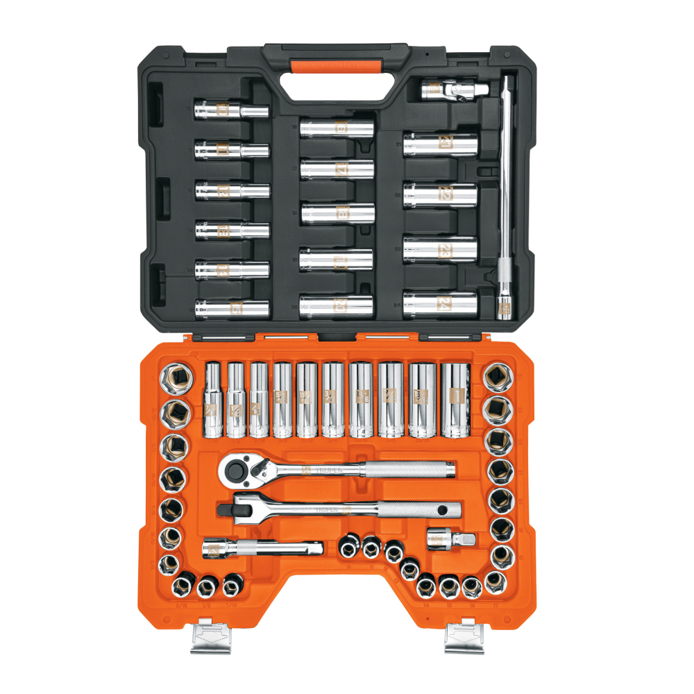 Juego de 56 herramientas cuadro 1/2' std y mm para mecánico JD-1/2X56MP