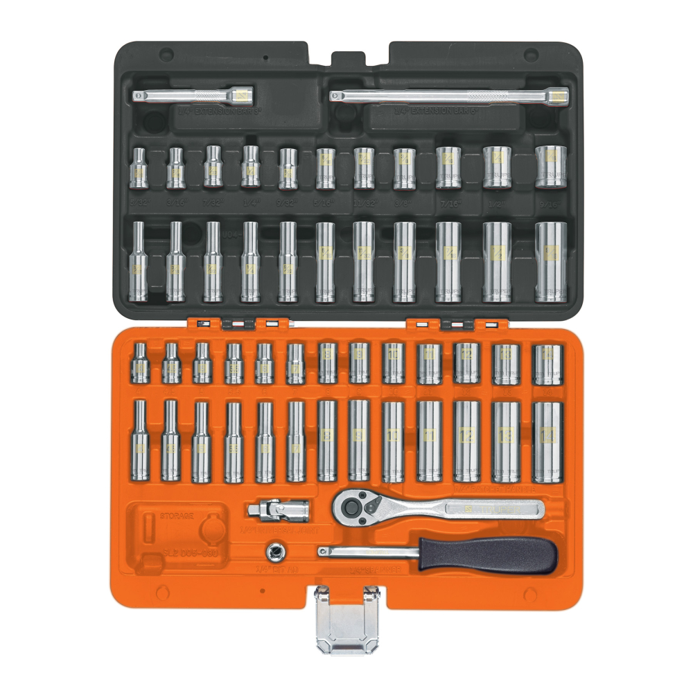 Juego de 54 herramientas cuadro 1/4' std y mm para mecánico JD-1/4X54MP
