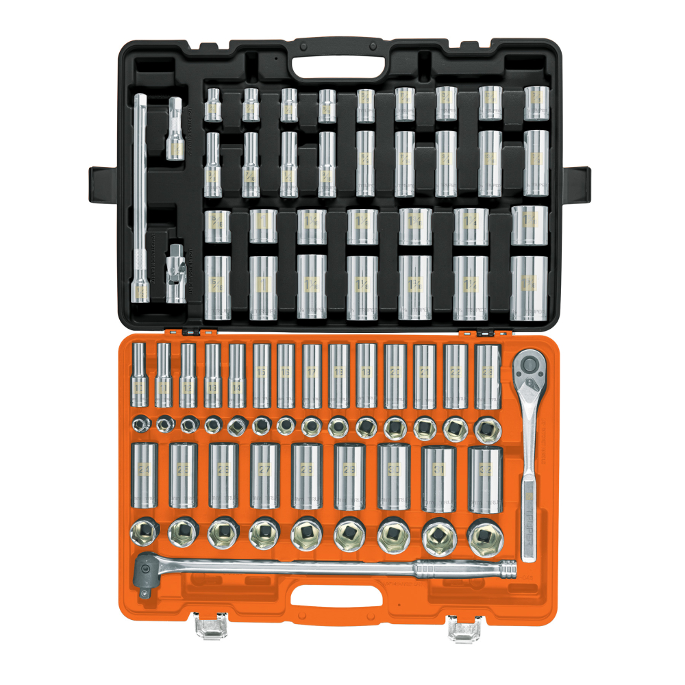 Juego de 83 herramientas cuadro 1/2' std y mm para mecánico JD-1/2X83MP