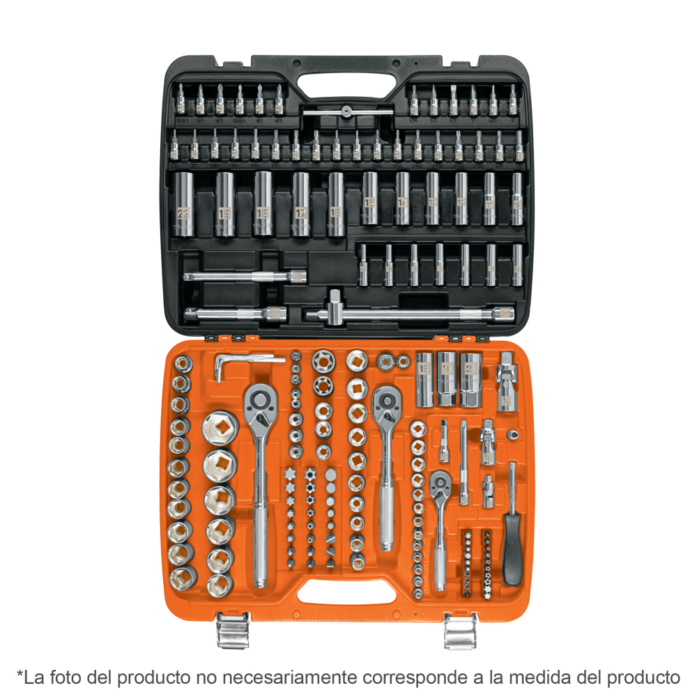 Juego de 172 herramientas 1/4', 3/8' y 1/2' mm p/mecánico JD-172M