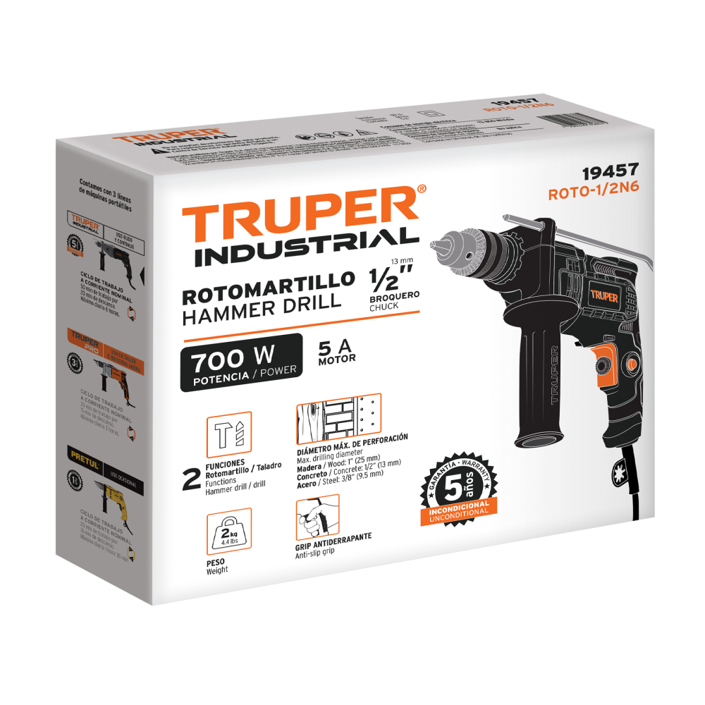 Caja de empaque de repuesto para ROTO-1/2N6, TRUPER CJ-ROTO-1/2N6