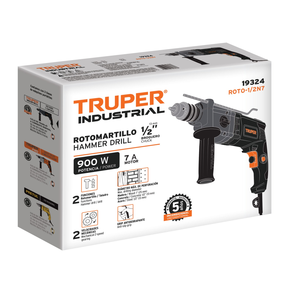 Caja de empaque de repuesto para ROTO-1/2N7, TRUPER CJ-ROTO-1/2N7