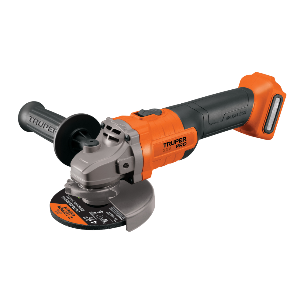 Esmeriladora 4-1/2', 20V, sin accesorios, TRUPER PRO ESMI-20AS