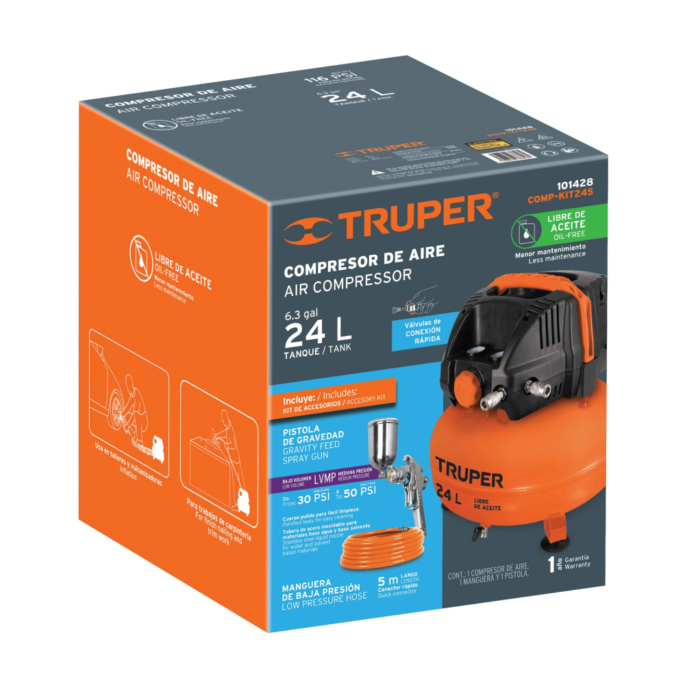 Caja de empaque de repuesto para COMP-24S, Truper CJ-COMP-24S