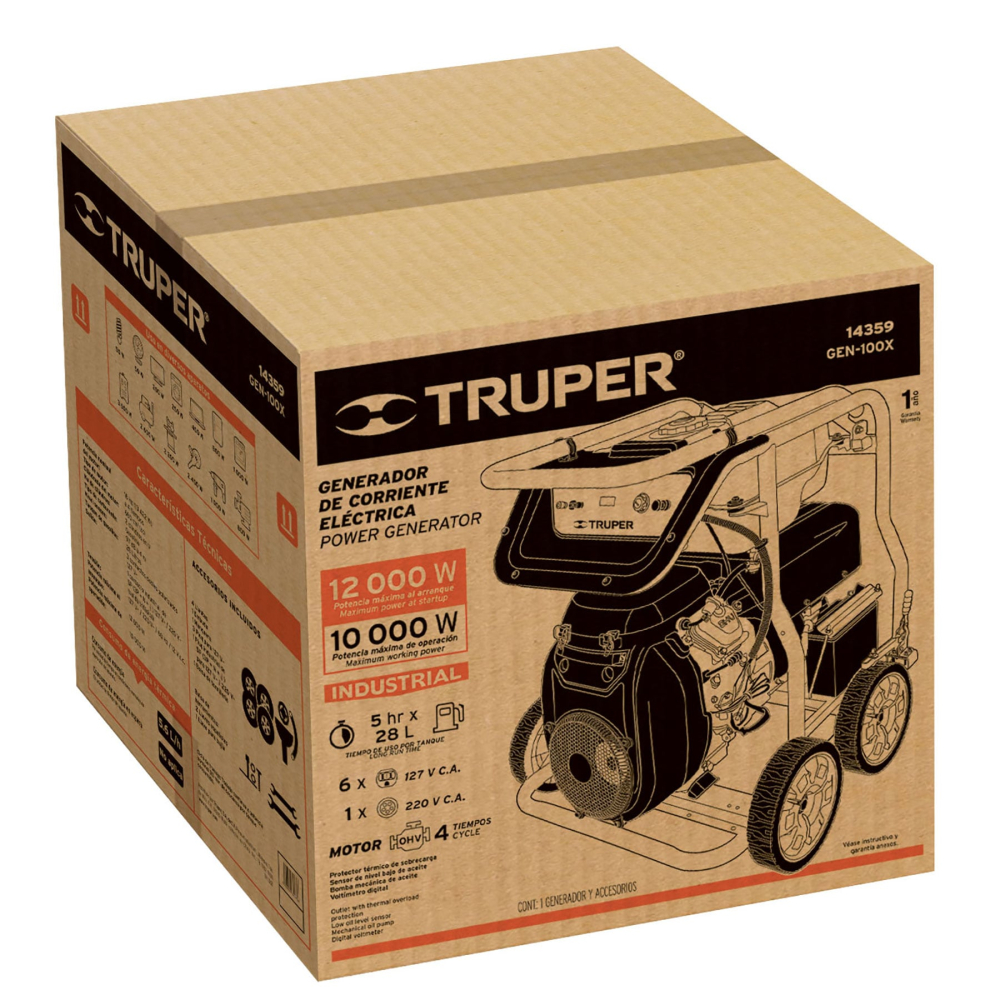 Caja de empaque de repuesto para GEN-100X, TRUPER CJ-GEN-100X