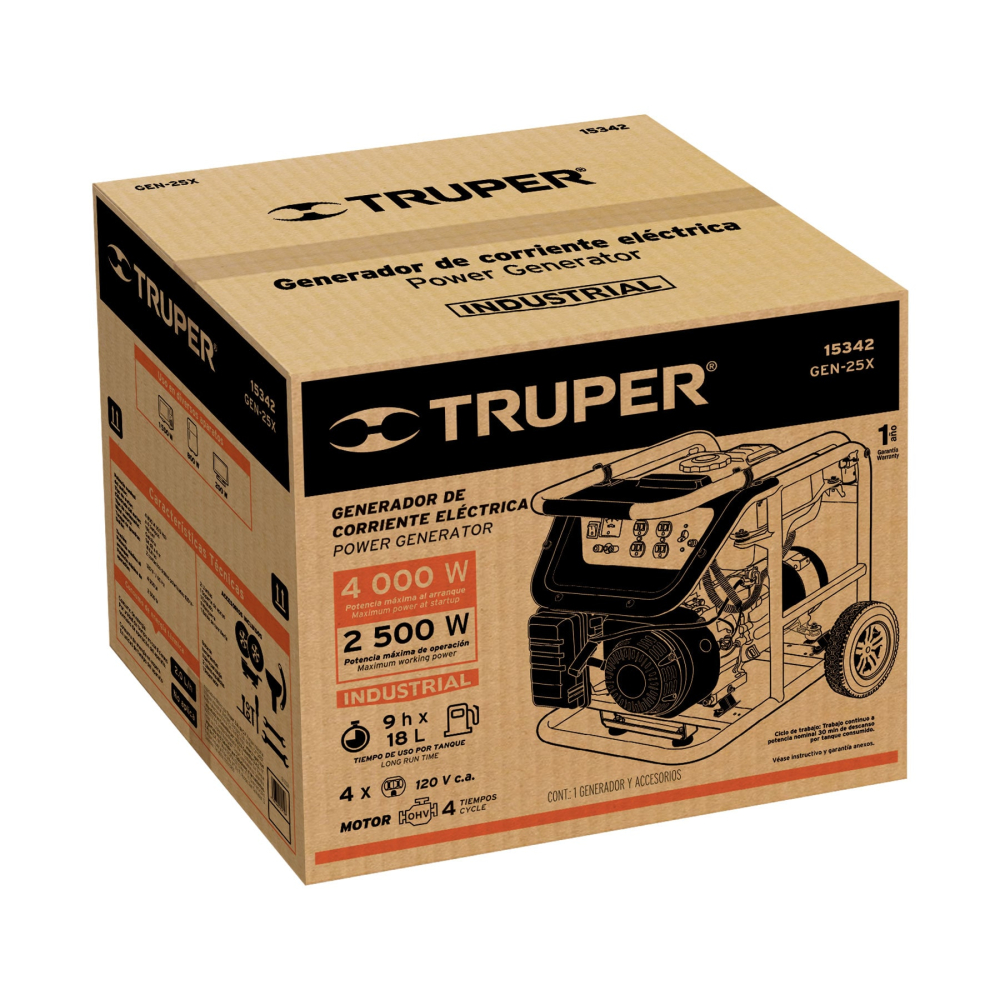 Caja de empaque de repuesto para GEN-25X, TRUPER CJ-GEN-25X