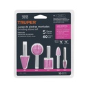 Juego de 5 piedras montadas zanco 1/4' y 1/8',uso general JPM-52