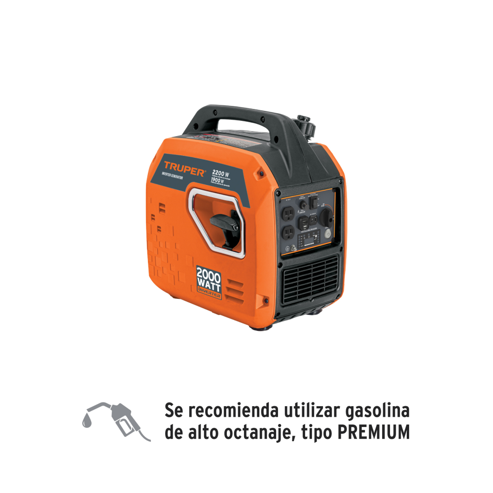 Generador silencioso inverter 2.2kW, 80 cc, enc. electrónico GEN-201