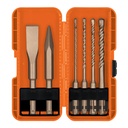 Juego de 6 brocas y  cinceles SDS Plus en estuche, TRUPER JSDS-6