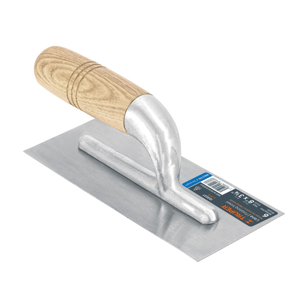 Llana mini 8' canto recto, 6 remaches, mgo madera, Truper LLM-8
