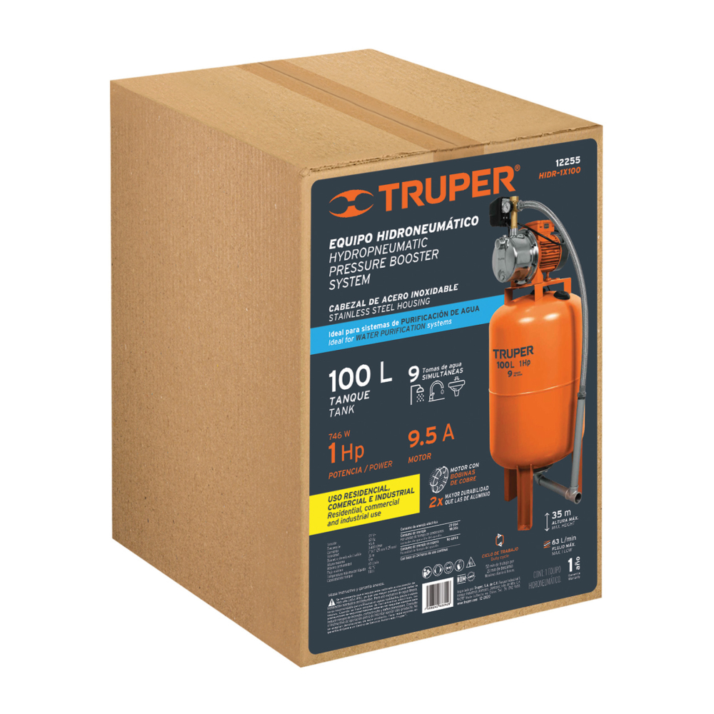 Caja de empaque de repuesto para HIDR-1X100, TRUPER CJ-HIDR-1X100
