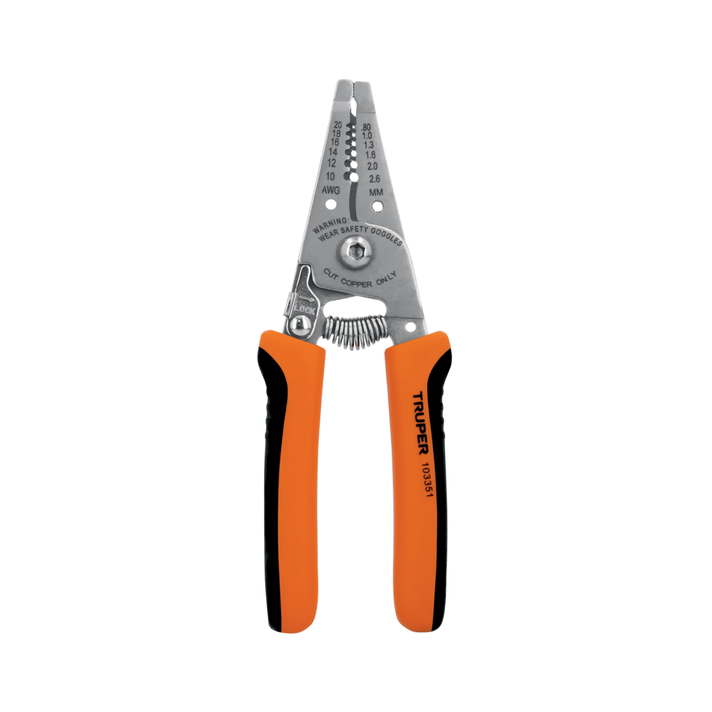 Pinza 6-3/8' pelacables, 20-10 AWG, TRUPER PE-CA-61