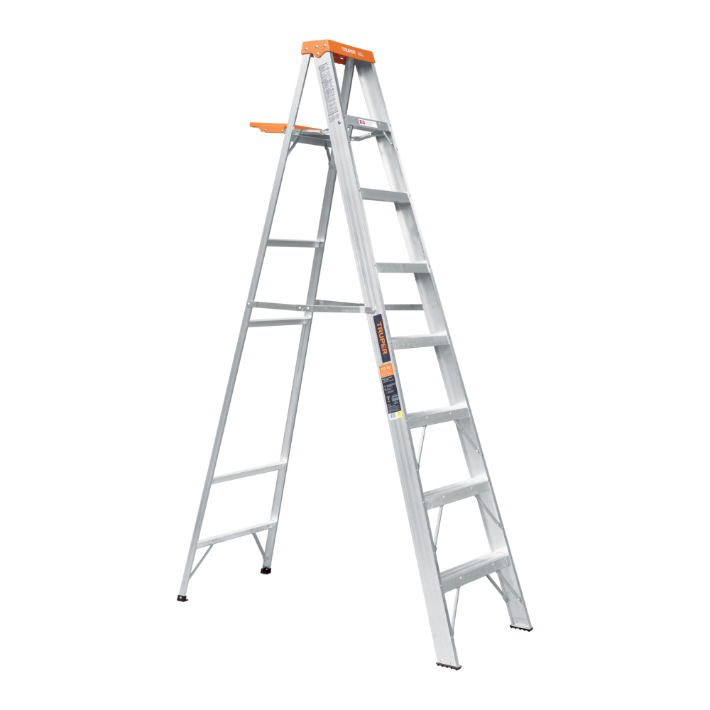 Escalera de tijera tipo II 7 peldaños y bandeja, TRUPER EST-27