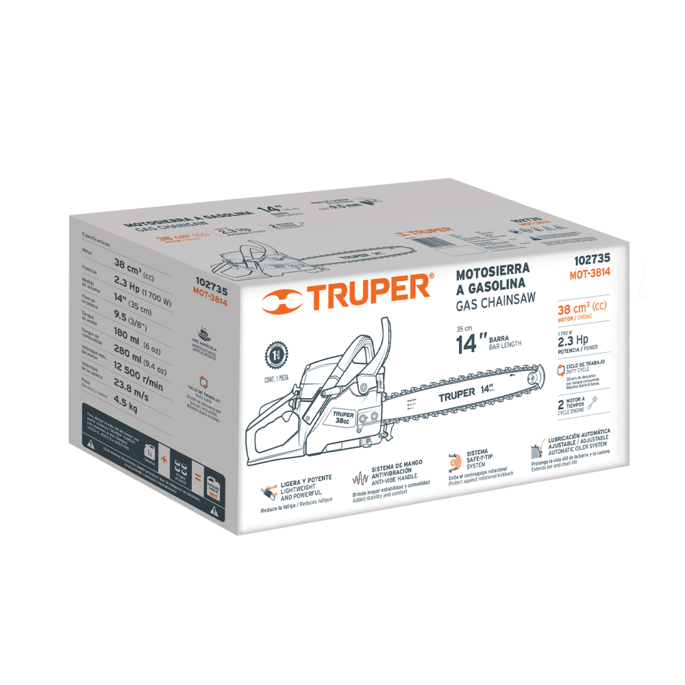 Caja de empaque de repuesto para MOT-3814, Truper CJ-MOT-3814