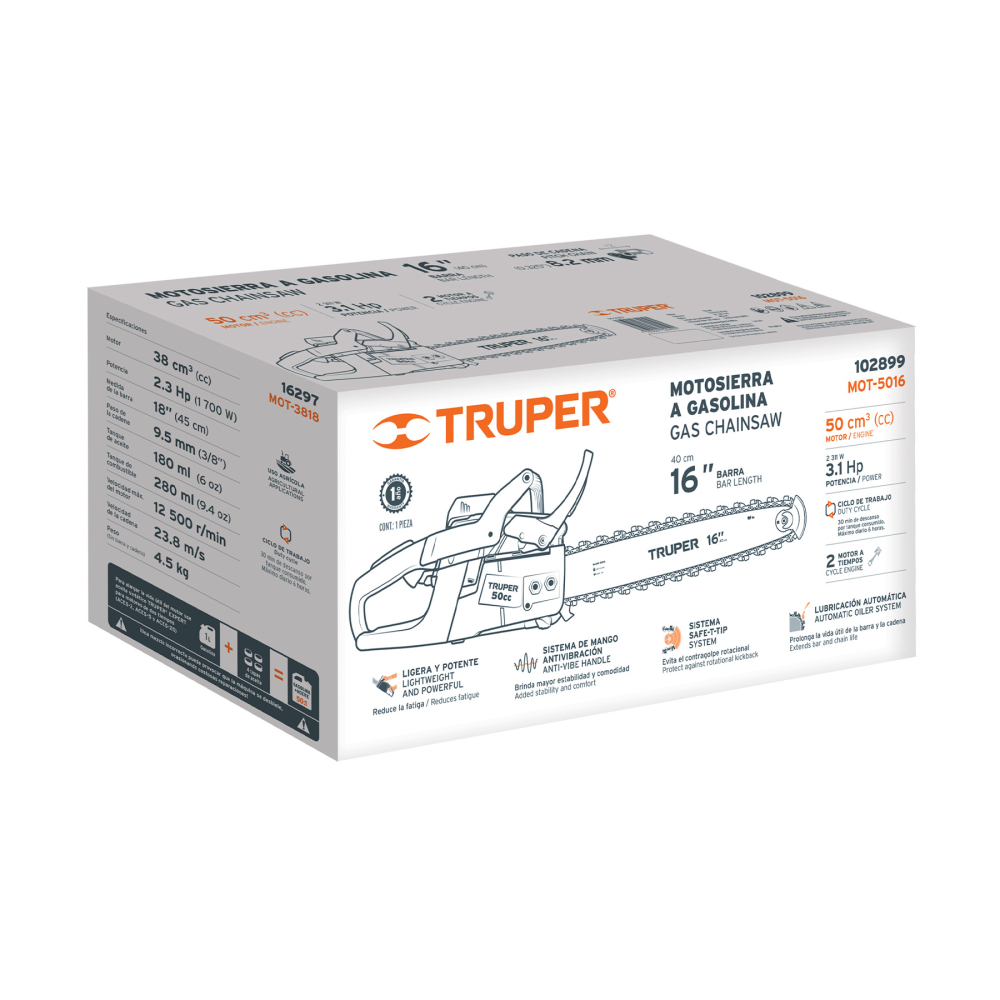 Caja de empaque de repuesto para MOT-5016, TRUPER CJ-MOT-5016