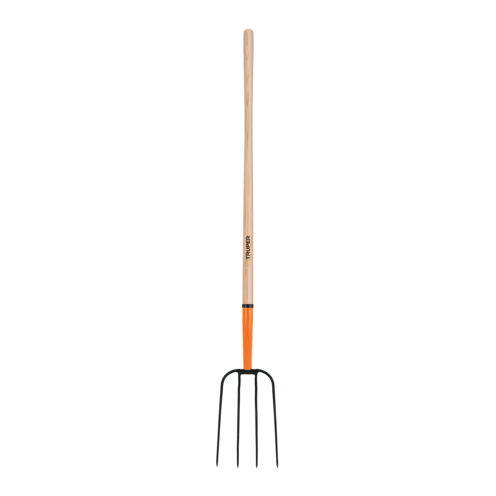 Bieldo para paja, 4 dientes, mango largo 48', TRUPER BPJ-4