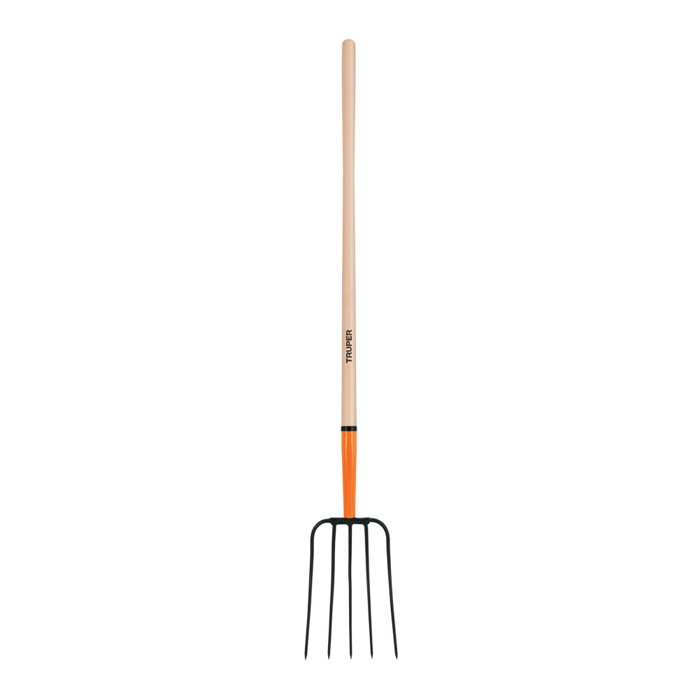 Bieldo para paja, 5 dientes, mango largo 48', TRUPER BPJ-5