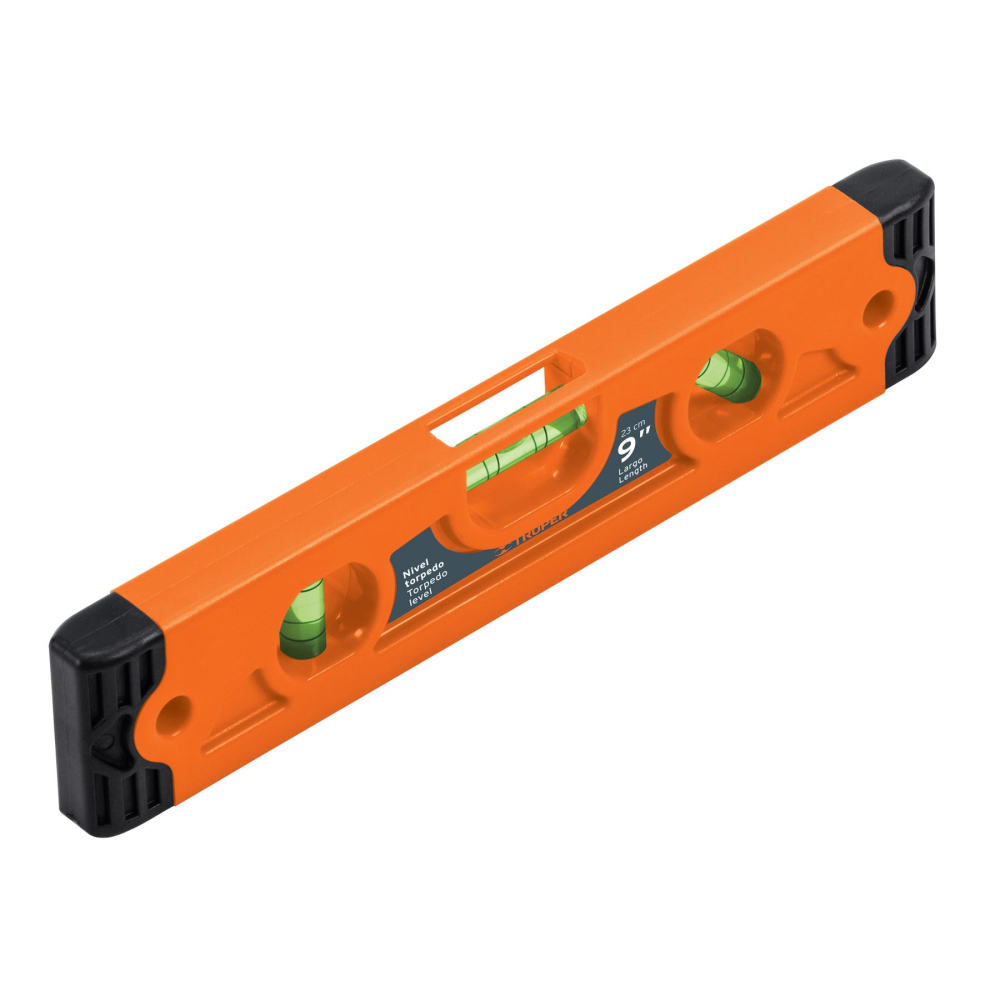 Nivel torpedo magnético de 9' con cuerpo de ABS, TRUPER NT-9