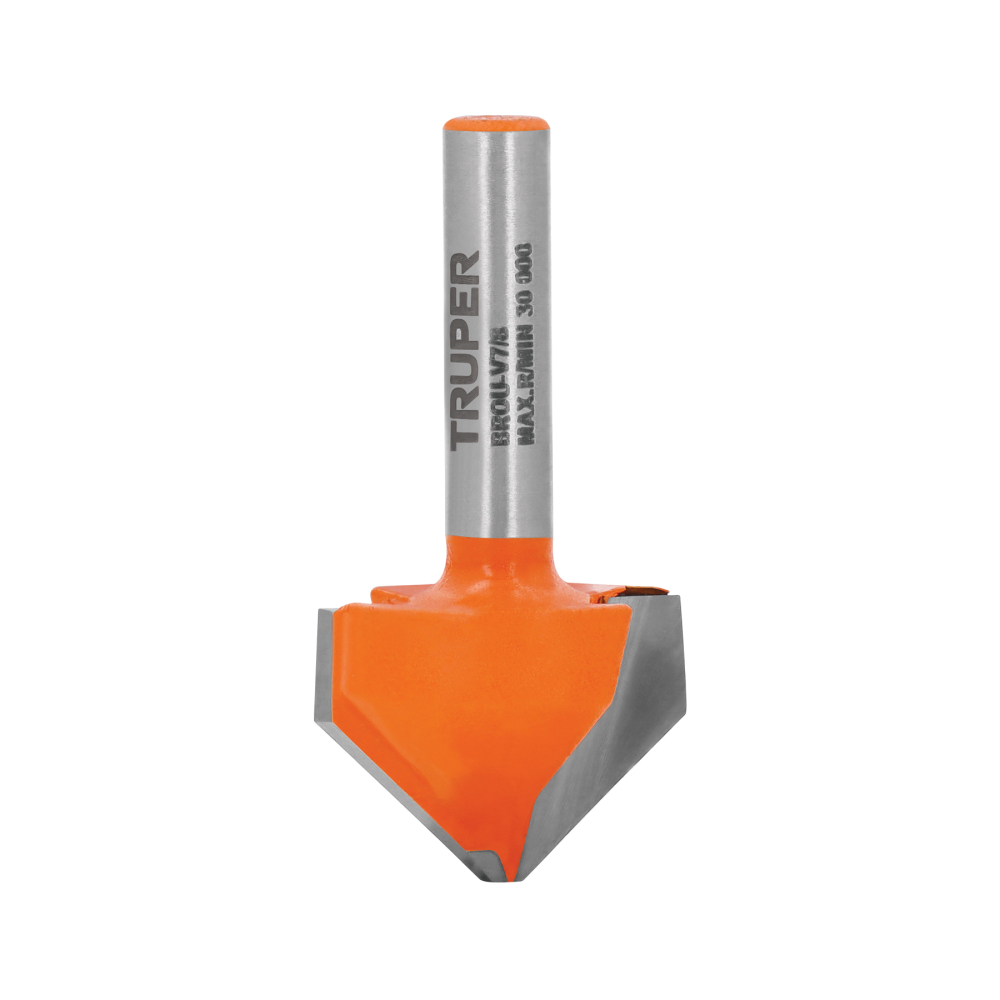 Broca para router, corte en 'V', 7/8', TRUPER BROU-V7/8