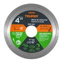 Disco de diamante de 4' x 1.6 mm, rin continuo, TRUPER DID-140