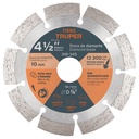 Disco de diamante de 4-1/2' x 2.1 mm, rin segmentado, TRUPER DID-345