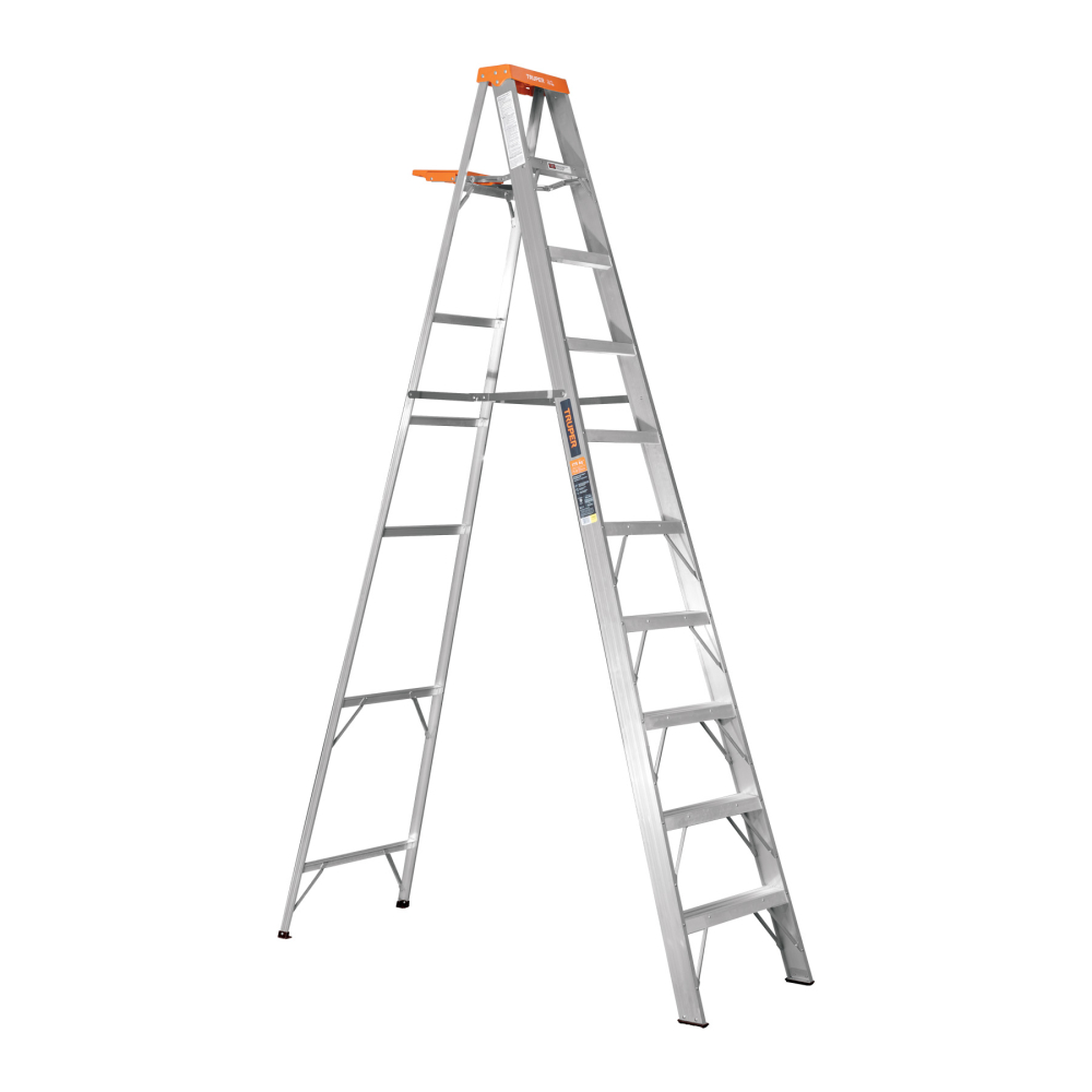 Escalera de tijera tipo II 9 peldaños y bandeja, TRUPER EST-29