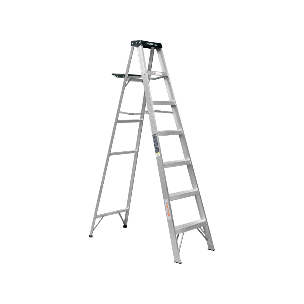 Escalera de tijera, tipo III, 6 peldaños y bandeja, TRUPER EST-36
