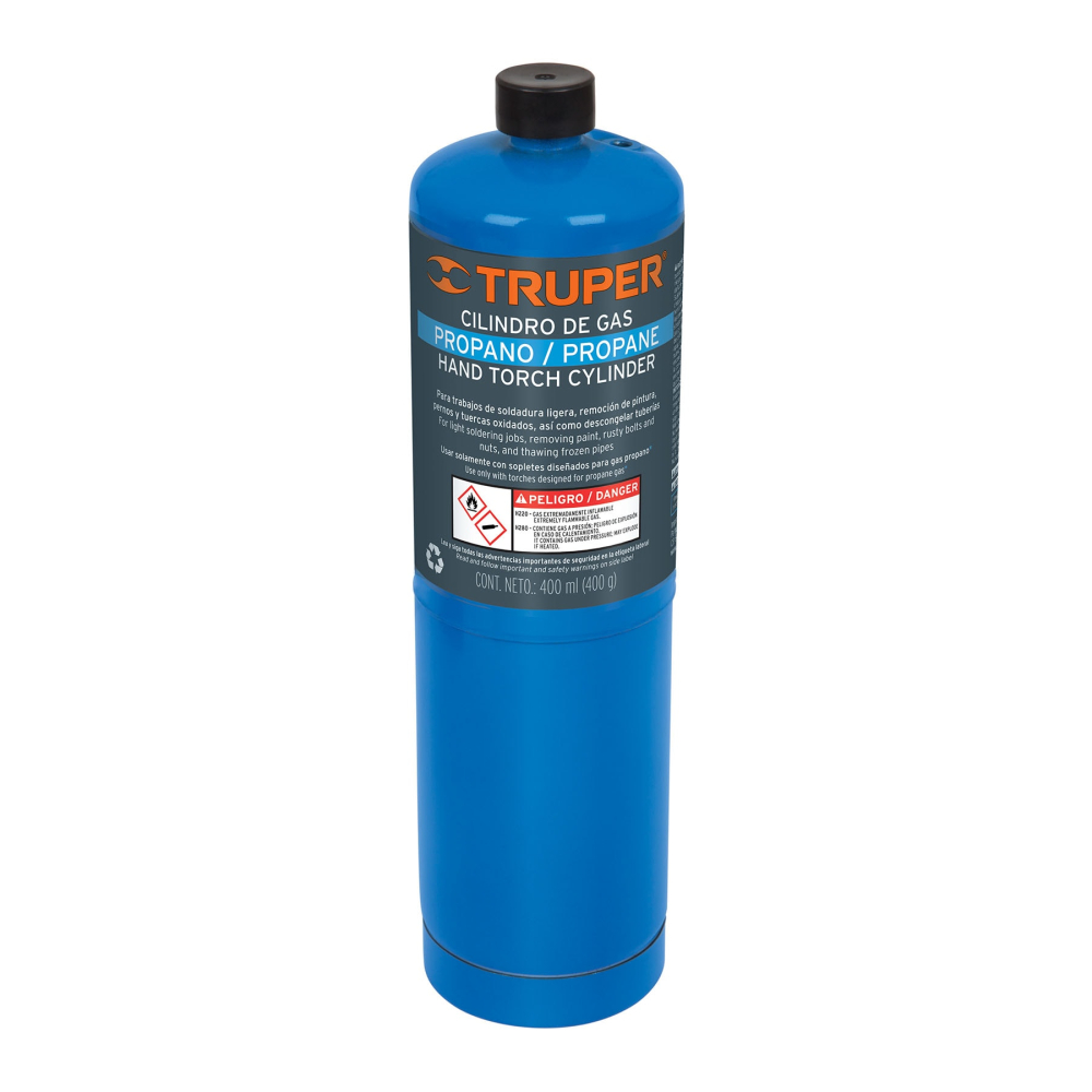 Cilindro de gas propano de 400g, azul, TRUPER GAS-400A