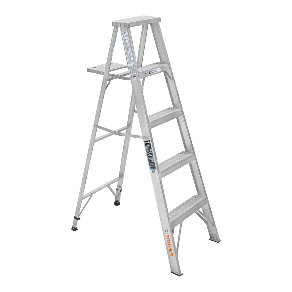 Escalera de tijera 100% aluminio tipo lll 4 peldaños, TRUPER ESTA-34